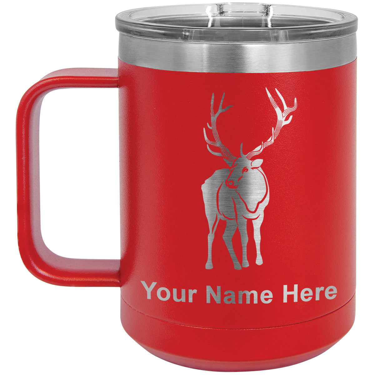 15oz Vacuum Insulated Coffee Mug, Elk, Personalized Engraving Included