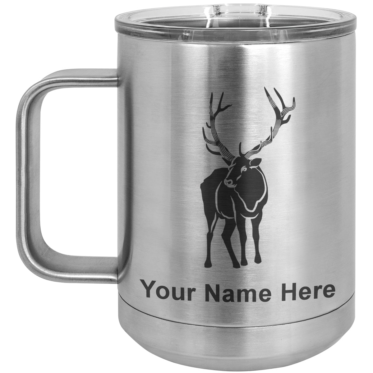 15oz Vacuum Insulated Coffee Mug, Elk, Personalized Engraving Included