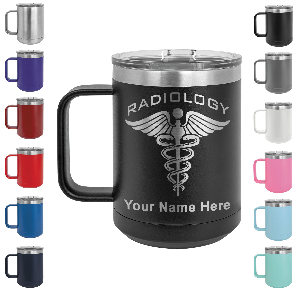 15oz Vacuum Insulated Coffee Mug, Radiology, Personalized Engraving Included