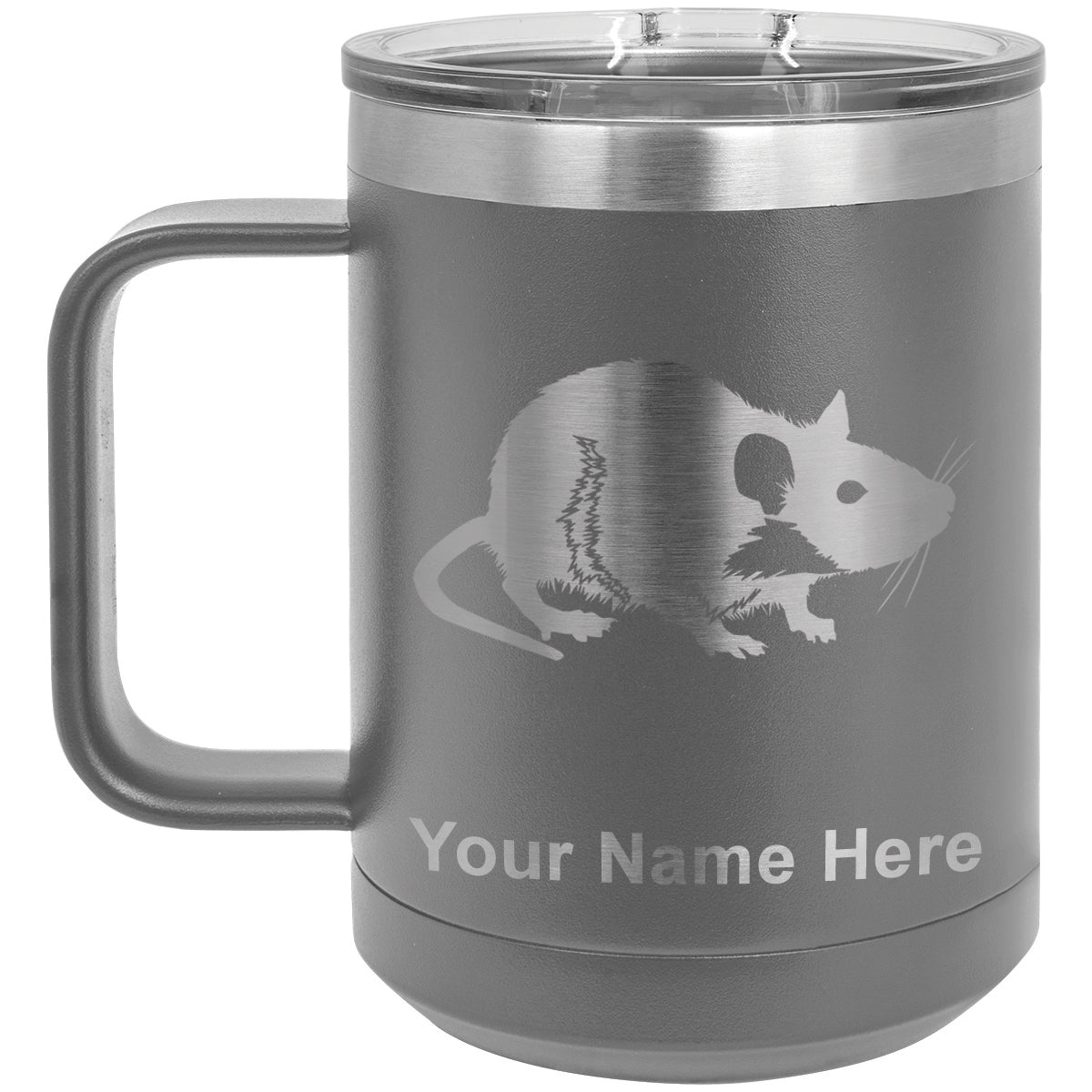 15oz Vacuum Insulated Coffee Mug, Rat, Personalized Engraving Included