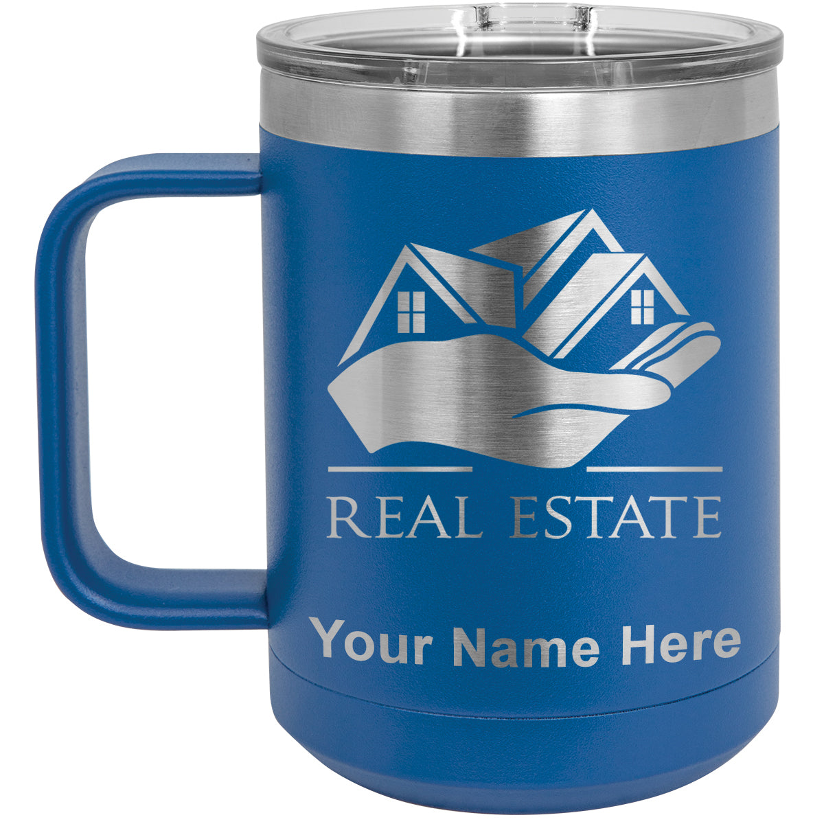 15oz Vacuum Insulated Coffee Mug, Real Estate, Personalized Engraving Included