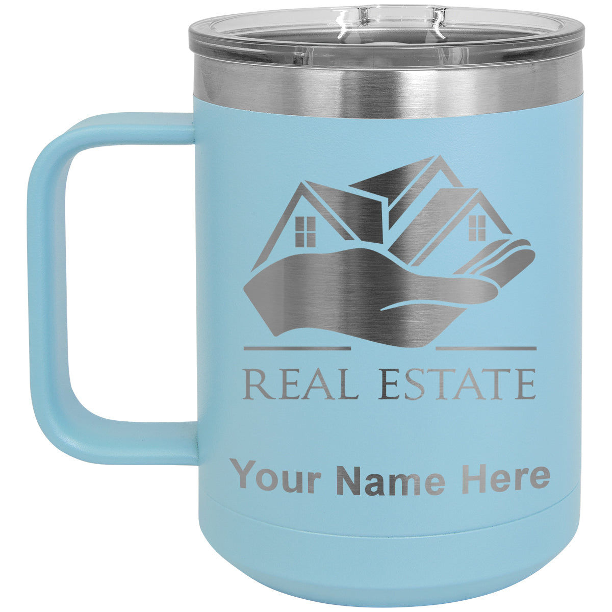 15oz Vacuum Insulated Coffee Mug, Real Estate, Personalized Engraving Included