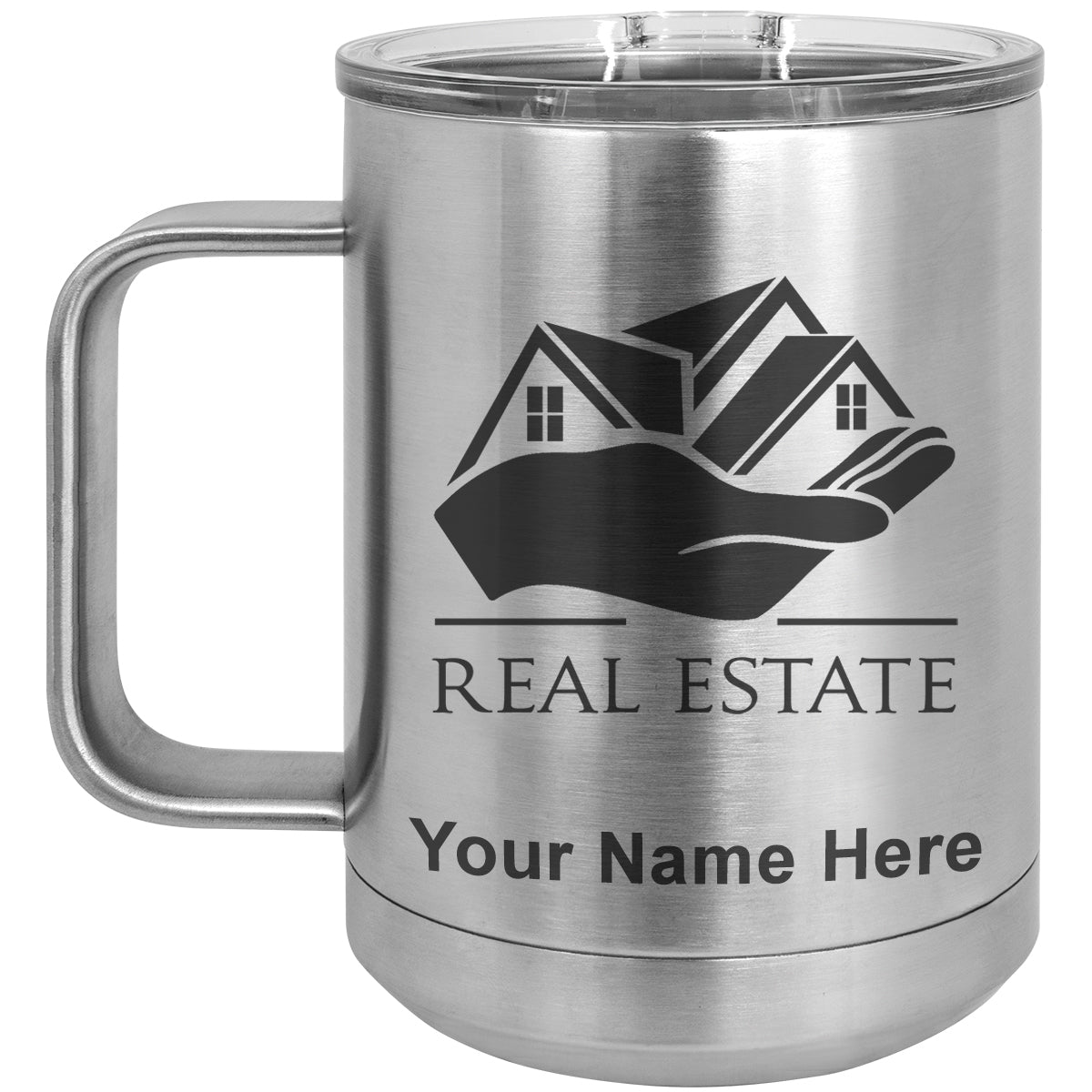 15oz Vacuum Insulated Coffee Mug, Real Estate, Personalized Engraving Included