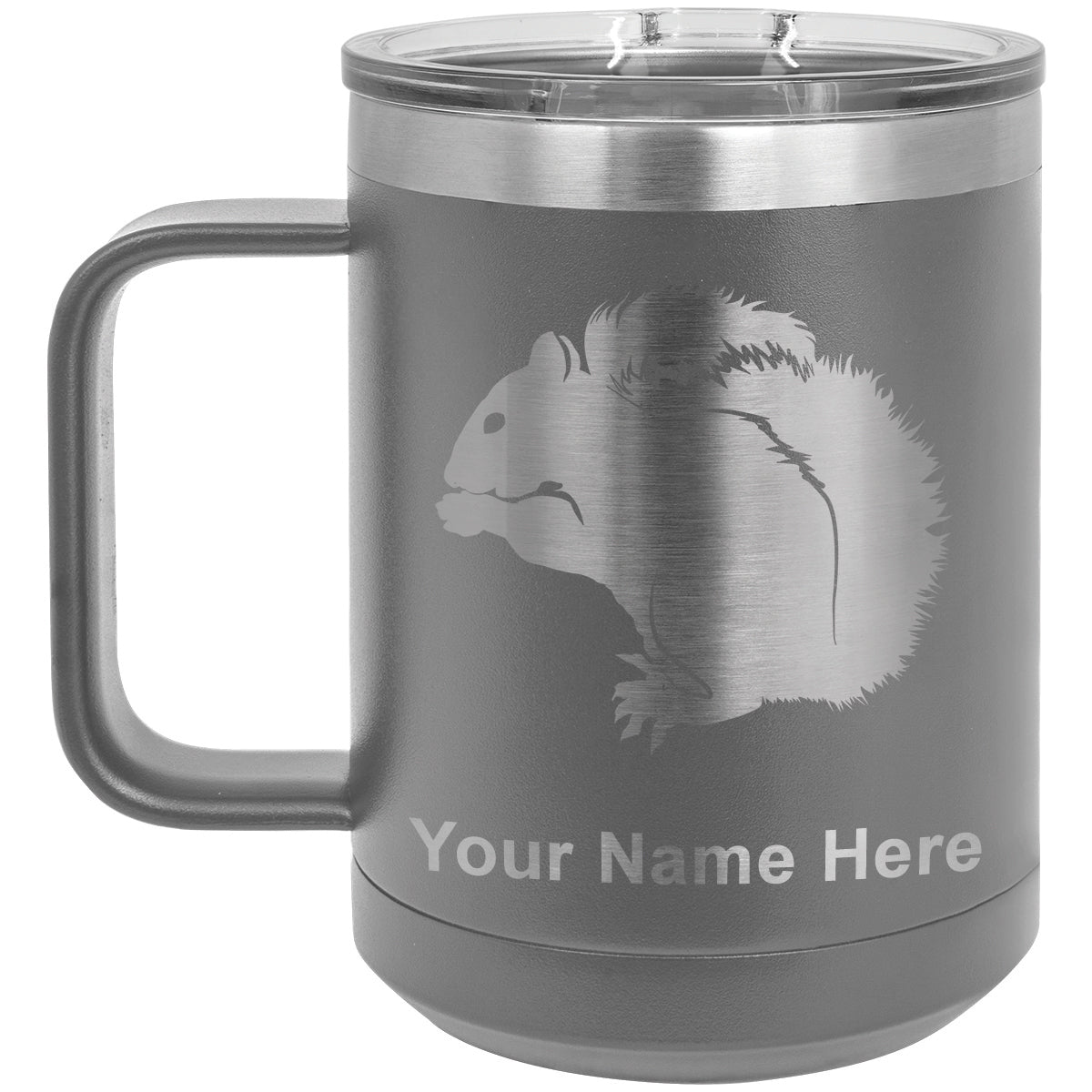15oz Vacuum Insulated Coffee Mug, Squirrel, Personalized Engraving Included