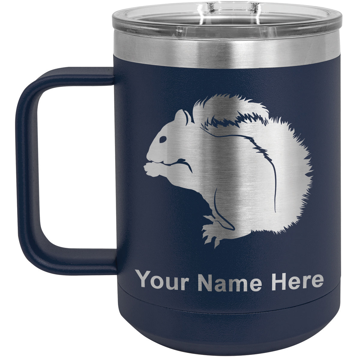 15oz Vacuum Insulated Coffee Mug, Squirrel, Personalized Engraving Included