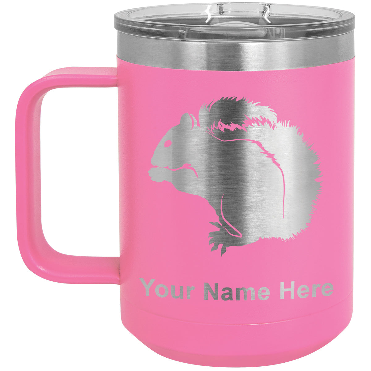 15oz Vacuum Insulated Coffee Mug, Squirrel, Personalized Engraving Included