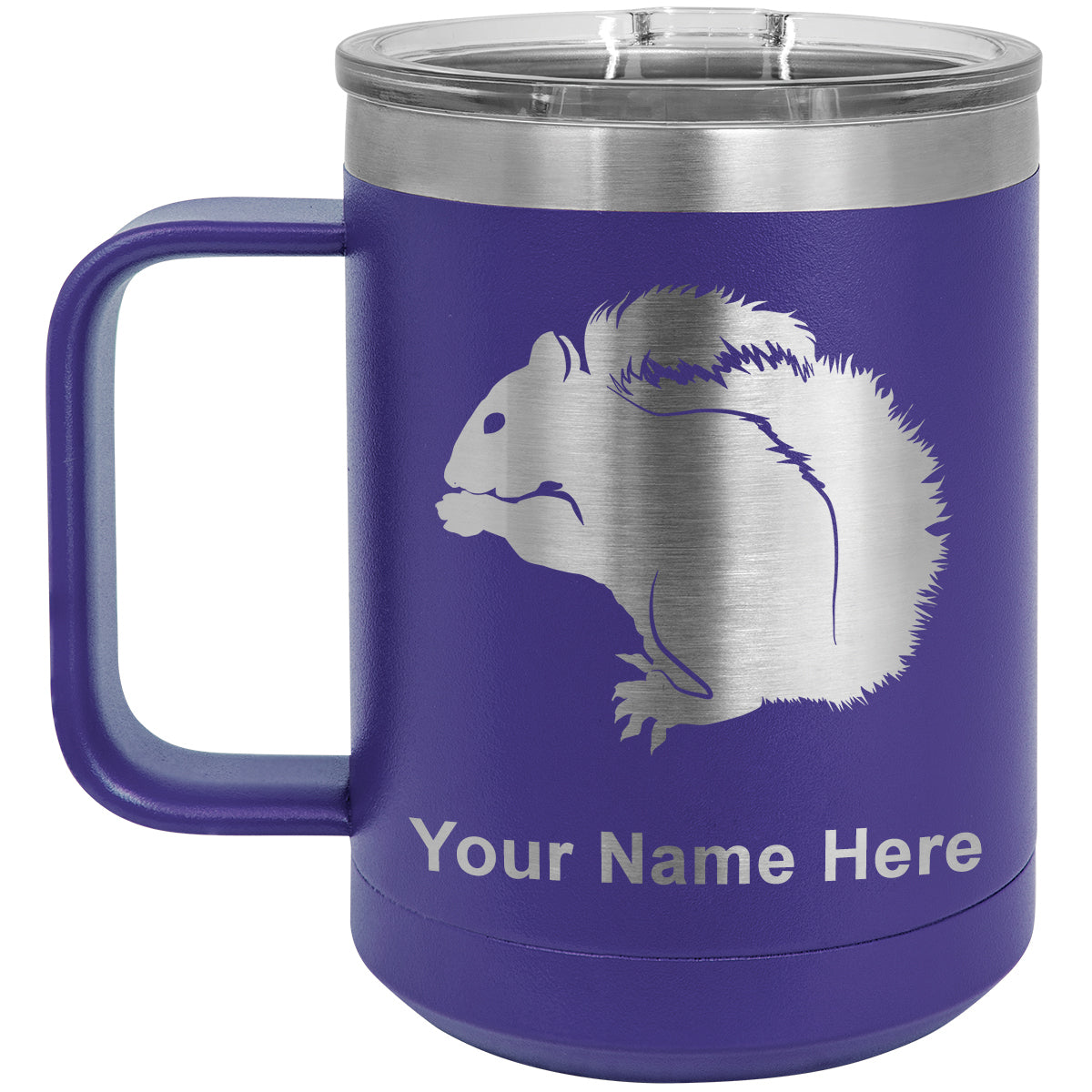 15oz Vacuum Insulated Coffee Mug, Squirrel, Personalized Engraving Included