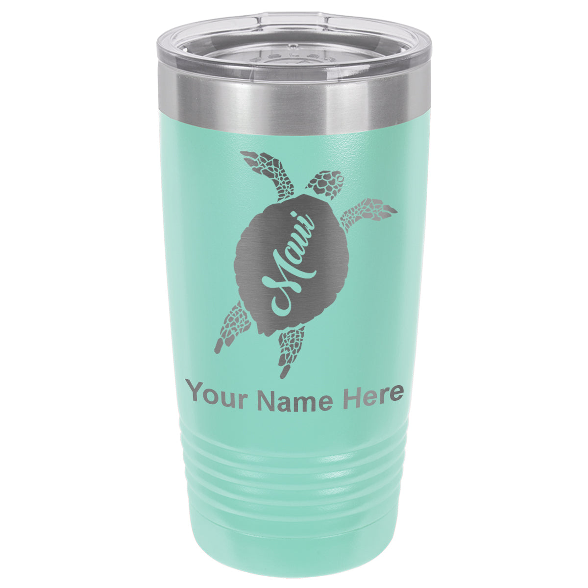 20oz Vacuum Insulated Tumbler Mug, Maui Sea Turtle, Personalized Engraving Included