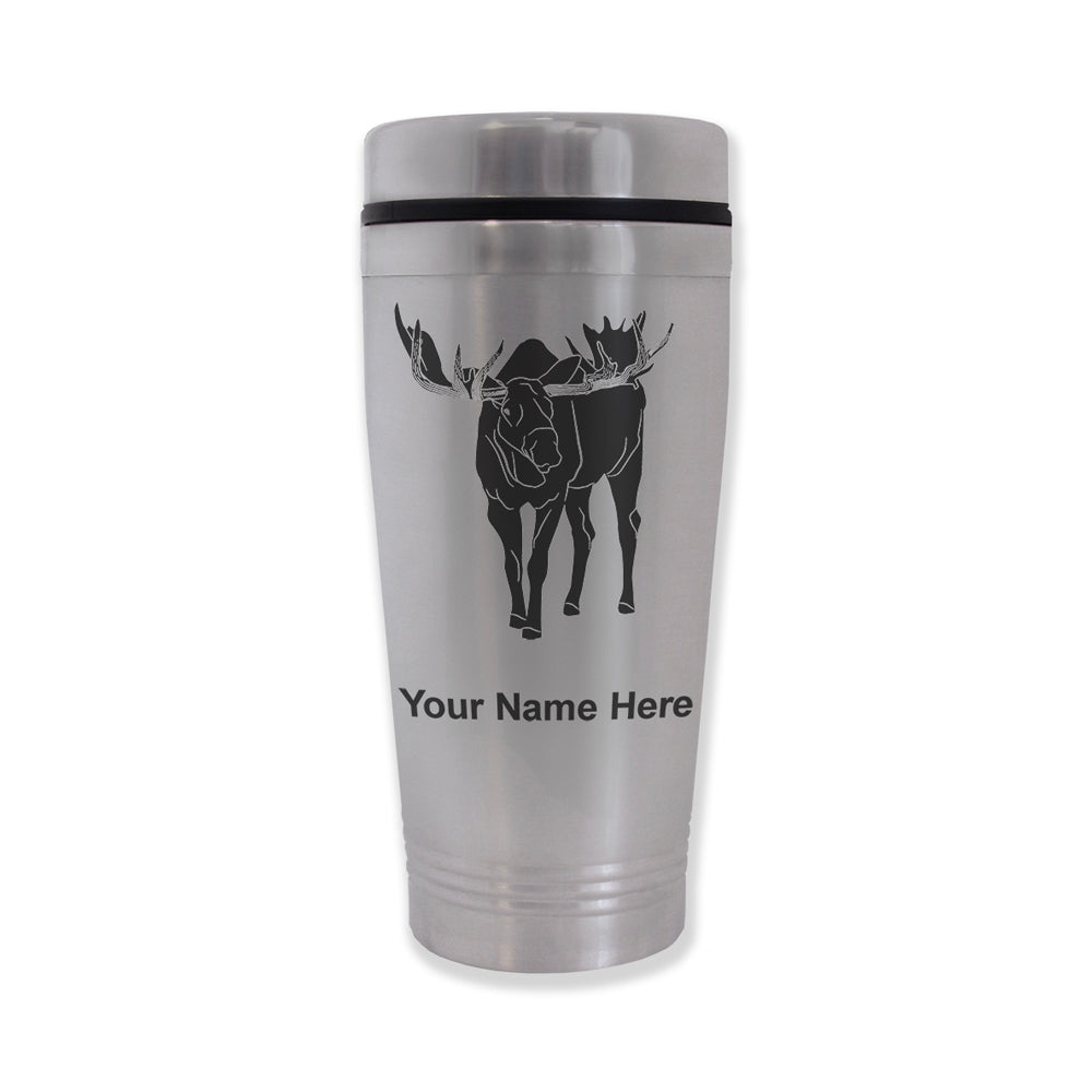 Commuter Travel Mug, Moose, Personalized Engraving Included