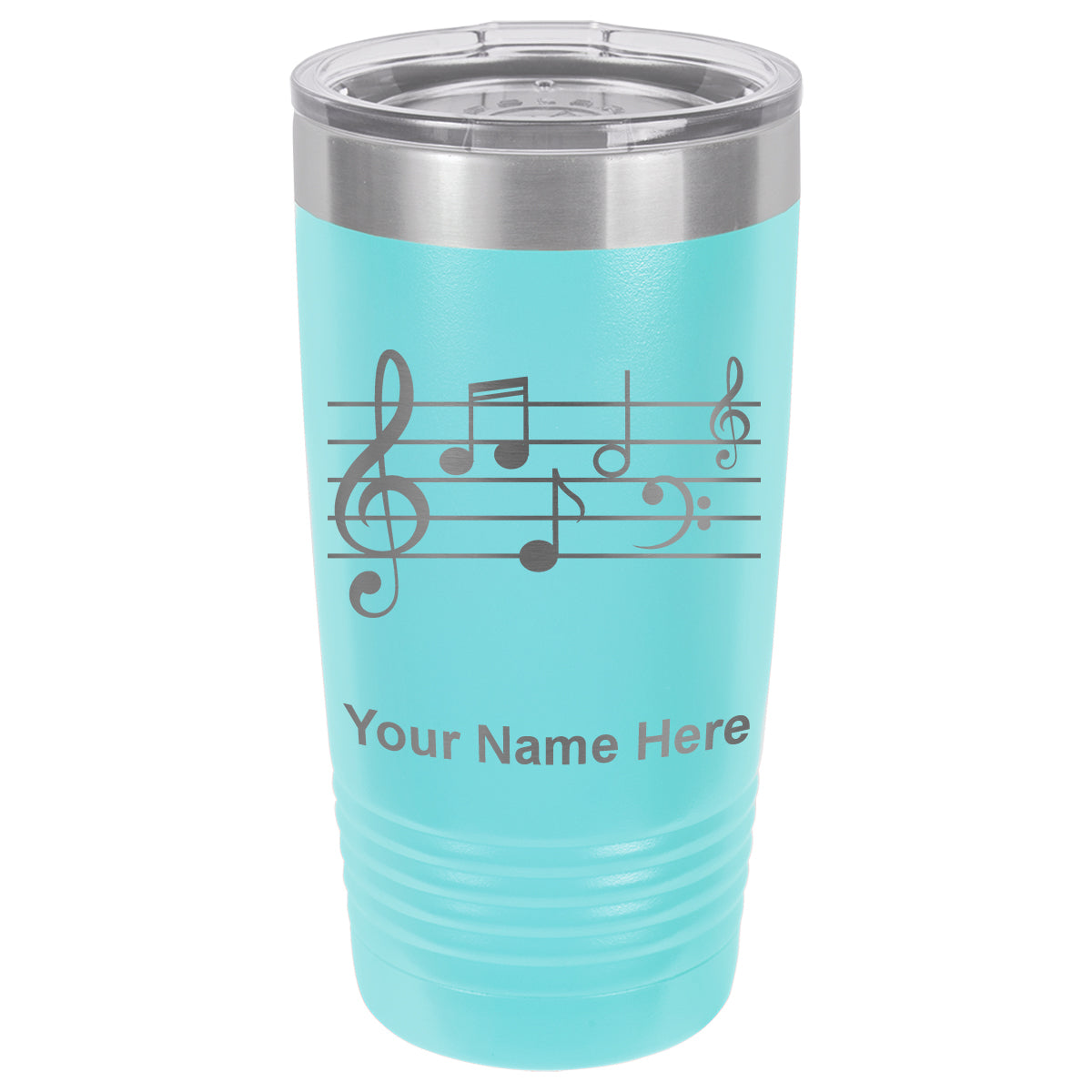 20oz Vacuum Insulated Tumbler Mug, Music Staff, Personalized Engraving Included