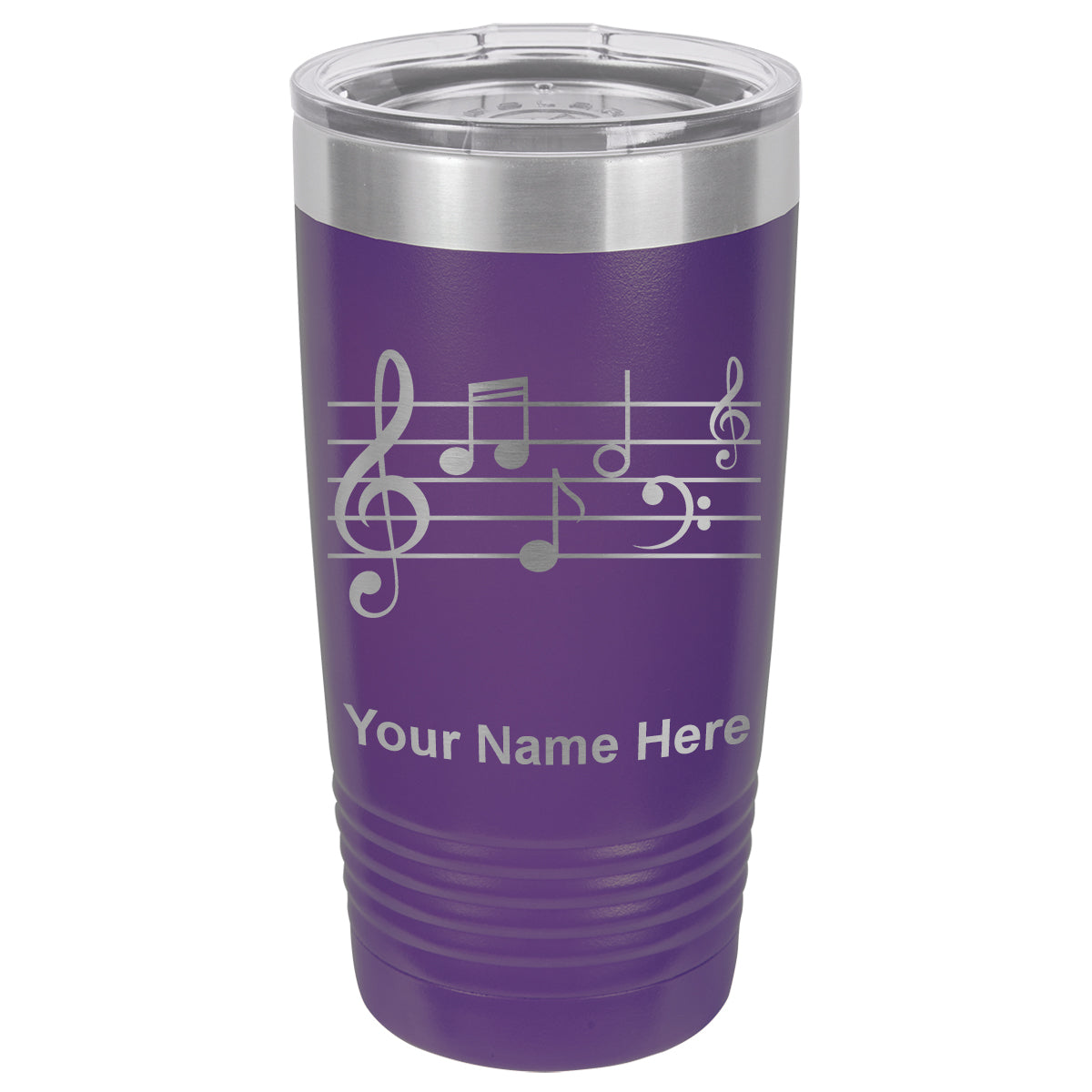 20oz Vacuum Insulated Tumbler Mug, Music Staff, Personalized Engraving Included