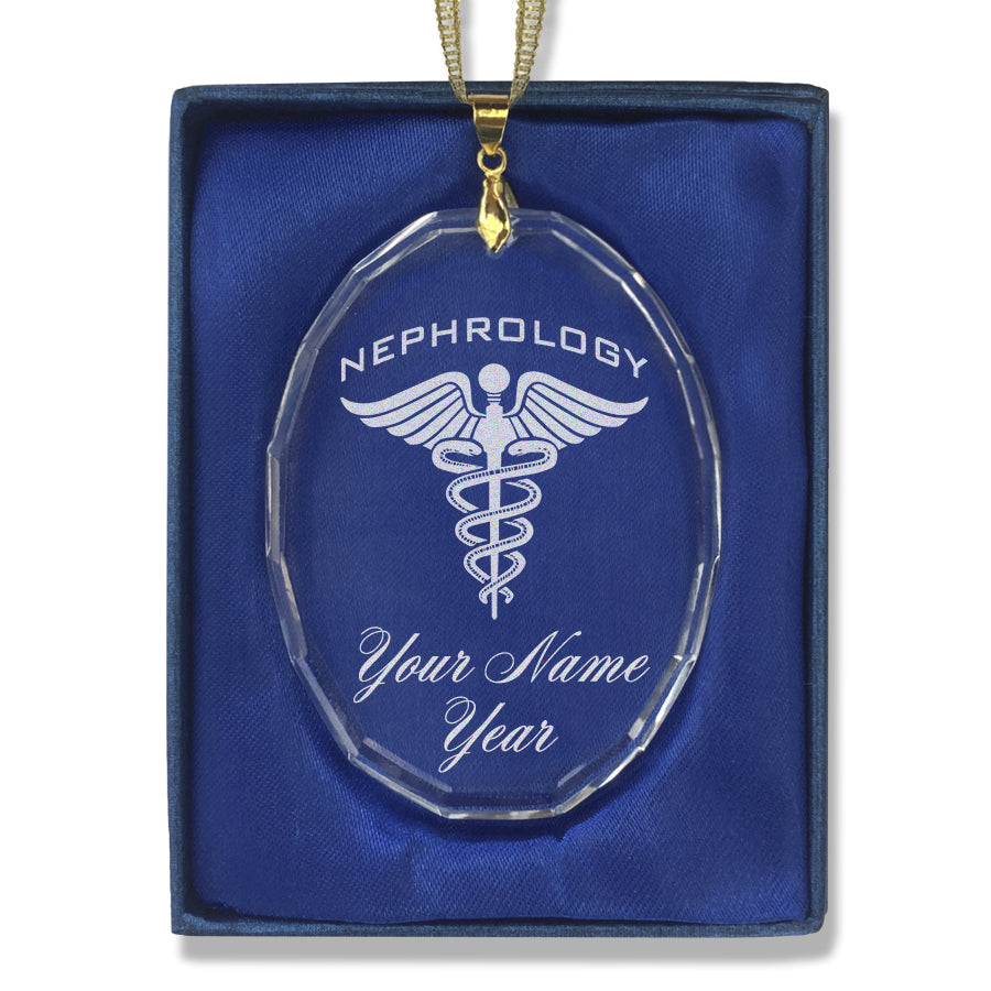 LaserGram Christmas Ornament, Nephrology, Personalized Engraving Included (Oval Shape)
