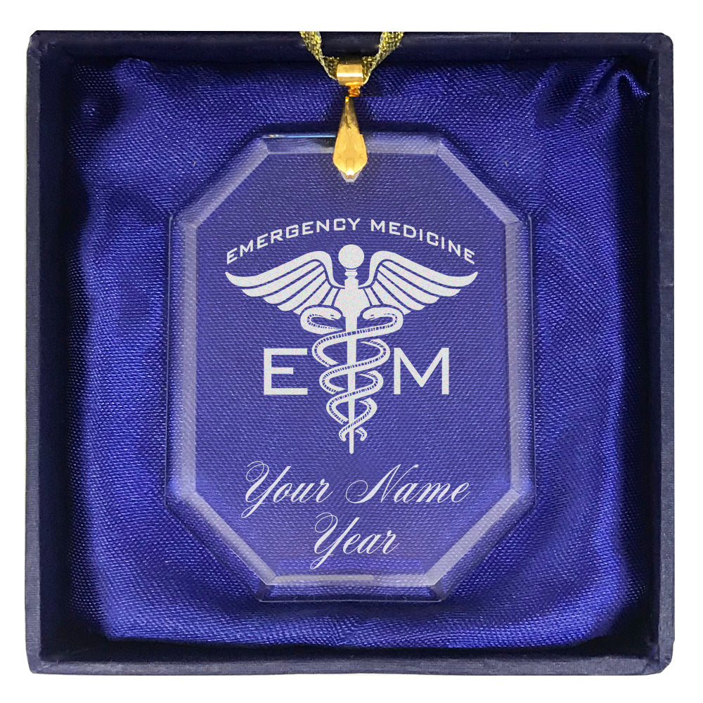 LaserGram Christmas Ornament, Emergency Medicine, Personalized Engraving Included (Rectangle Shape)