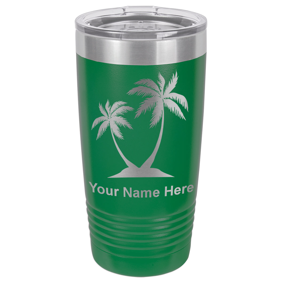 20oz Vacuum Insulated Tumbler Mug, Palm Trees, Personalized Engraving Included
