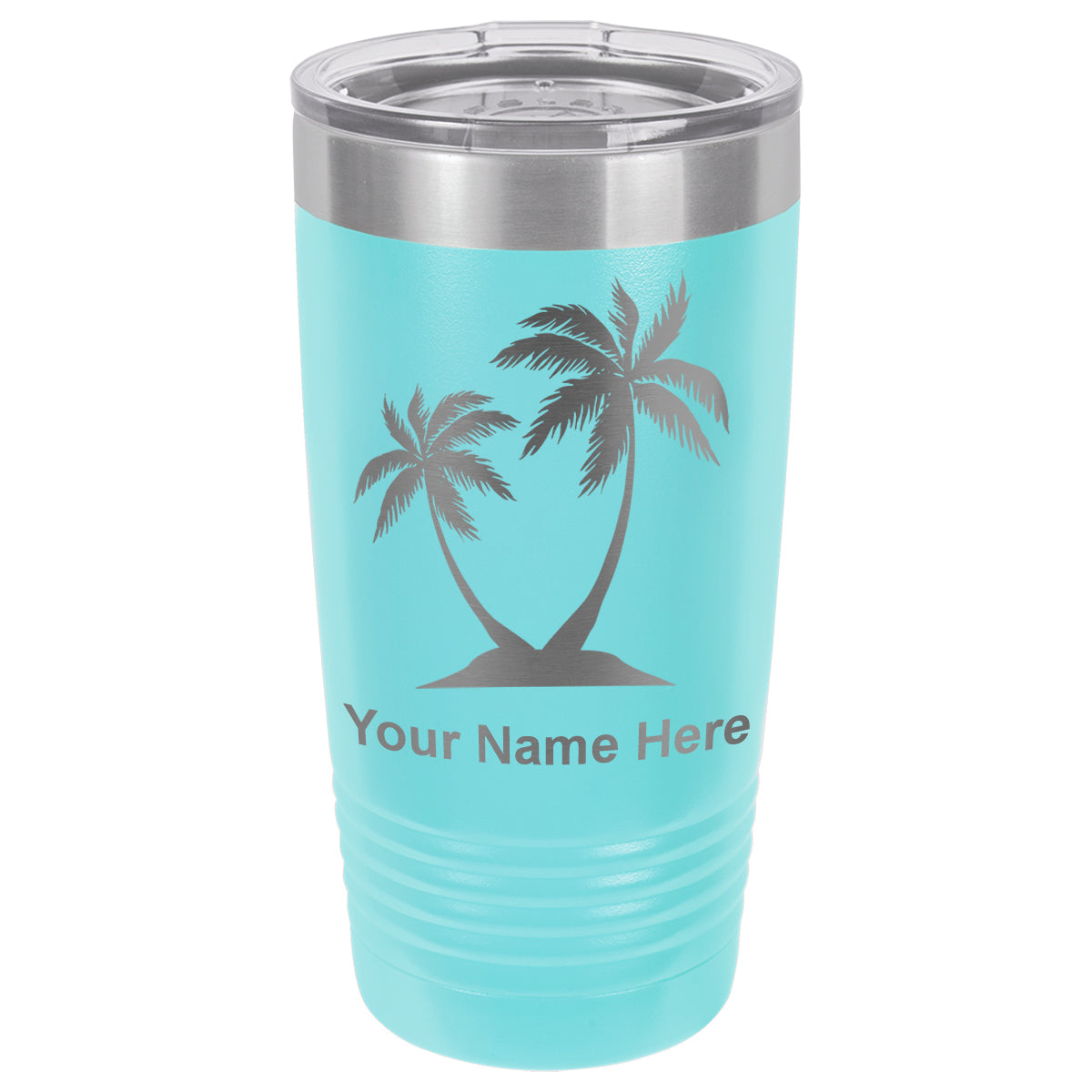 20oz Vacuum Insulated Tumbler Mug, Palm Trees, Personalized Engraving Included