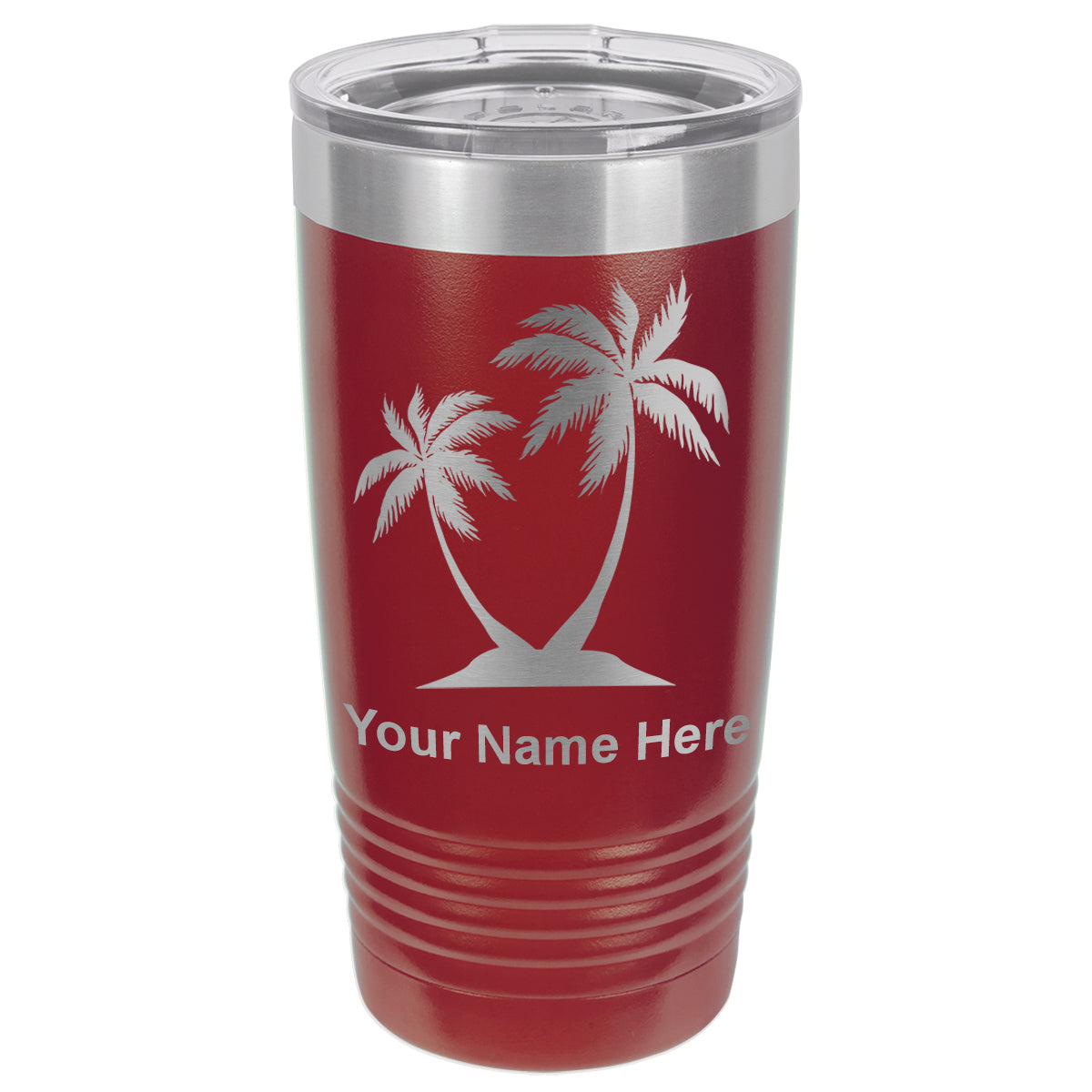 20oz Vacuum Insulated Tumbler Mug, Palm Trees, Personalized Engraving Included