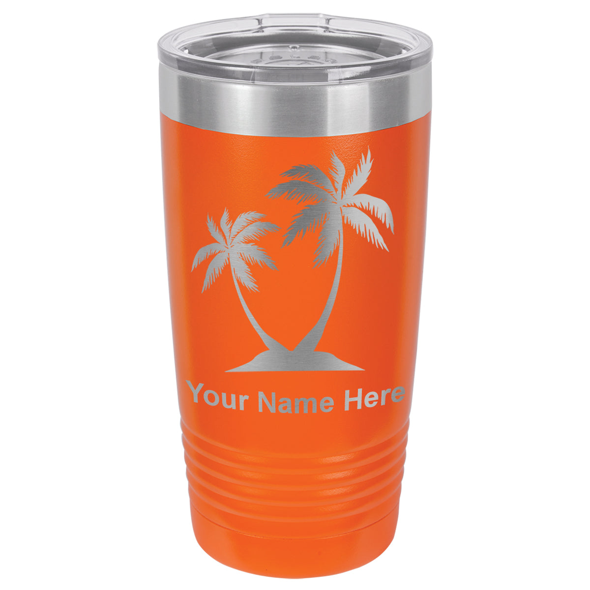 20oz Vacuum Insulated Tumbler Mug, Palm Trees, Personalized Engraving Included