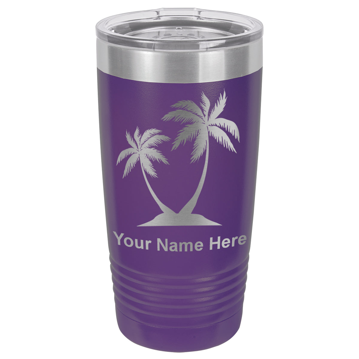 20oz Vacuum Insulated Tumbler Mug, Palm Trees, Personalized Engraving Included