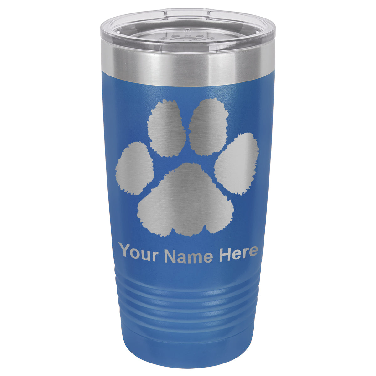 20oz Vacuum Insulated Tumbler Mug, Paw Print, Personalized Engraving Included