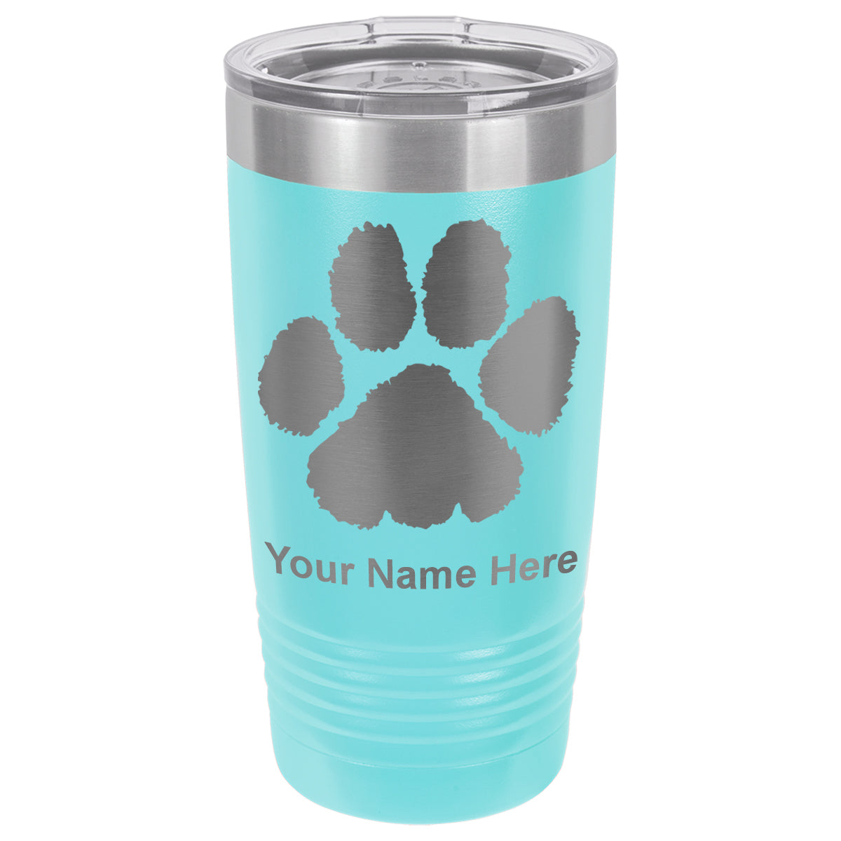 20oz Vacuum Insulated Tumbler Mug, Paw Print, Personalized Engraving Included
