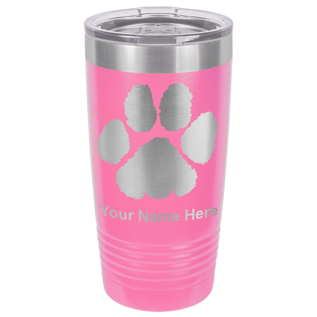 20oz Vacuum Insulated Tumbler Mug, Paw Print, Personalized Engraving Included