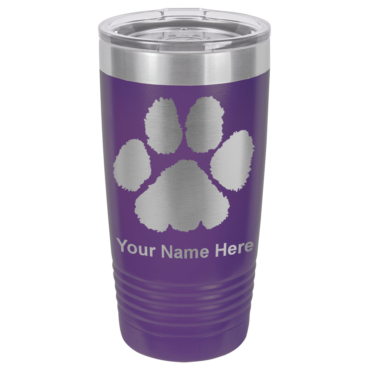 20oz Vacuum Insulated Tumbler Mug, Paw Print, Personalized Engraving Included
