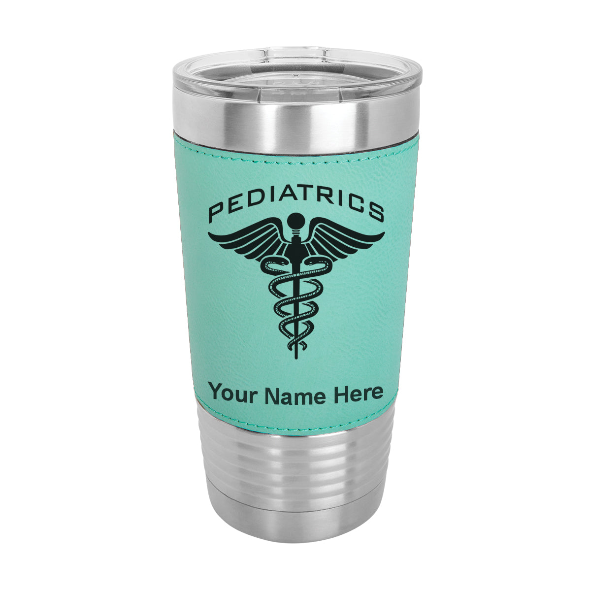 20oz Faux Leather Tumbler Mug, Pediatrics, Personalized Engraving Included - LaserGram Custom Engraved Gifts