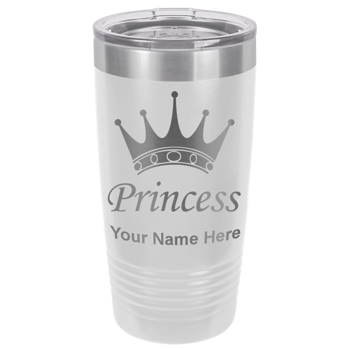 20oz Vacuum Insulated Tumbler Mug, Princess Crown, Personalized Engraving Included