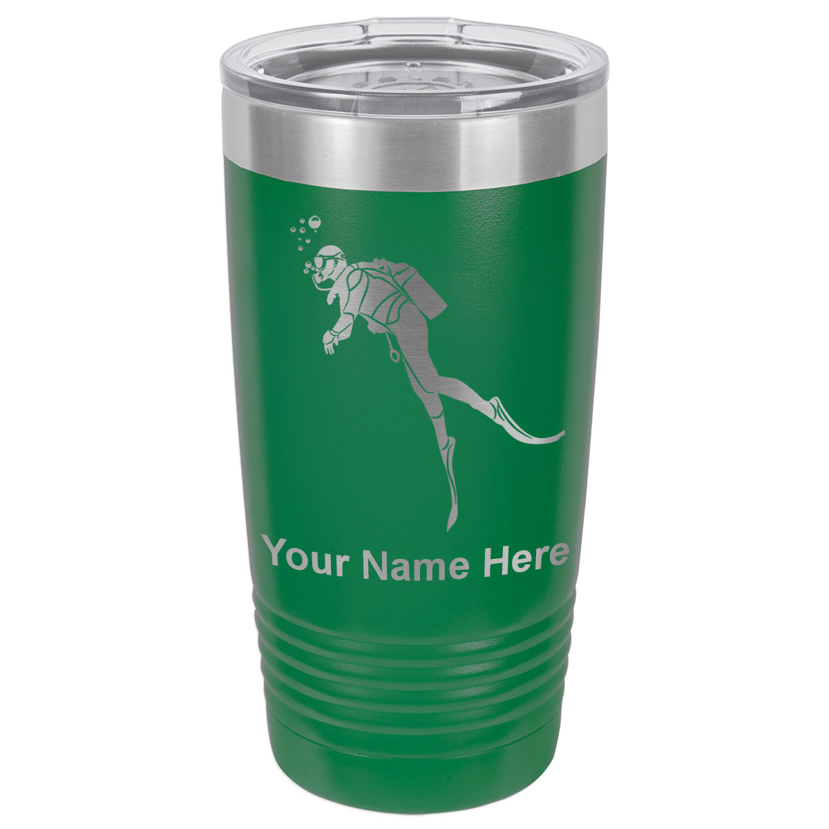 20oz Vacuum Insulated Tumbler Mug, Scuba Diver, Personalized Engraving Included