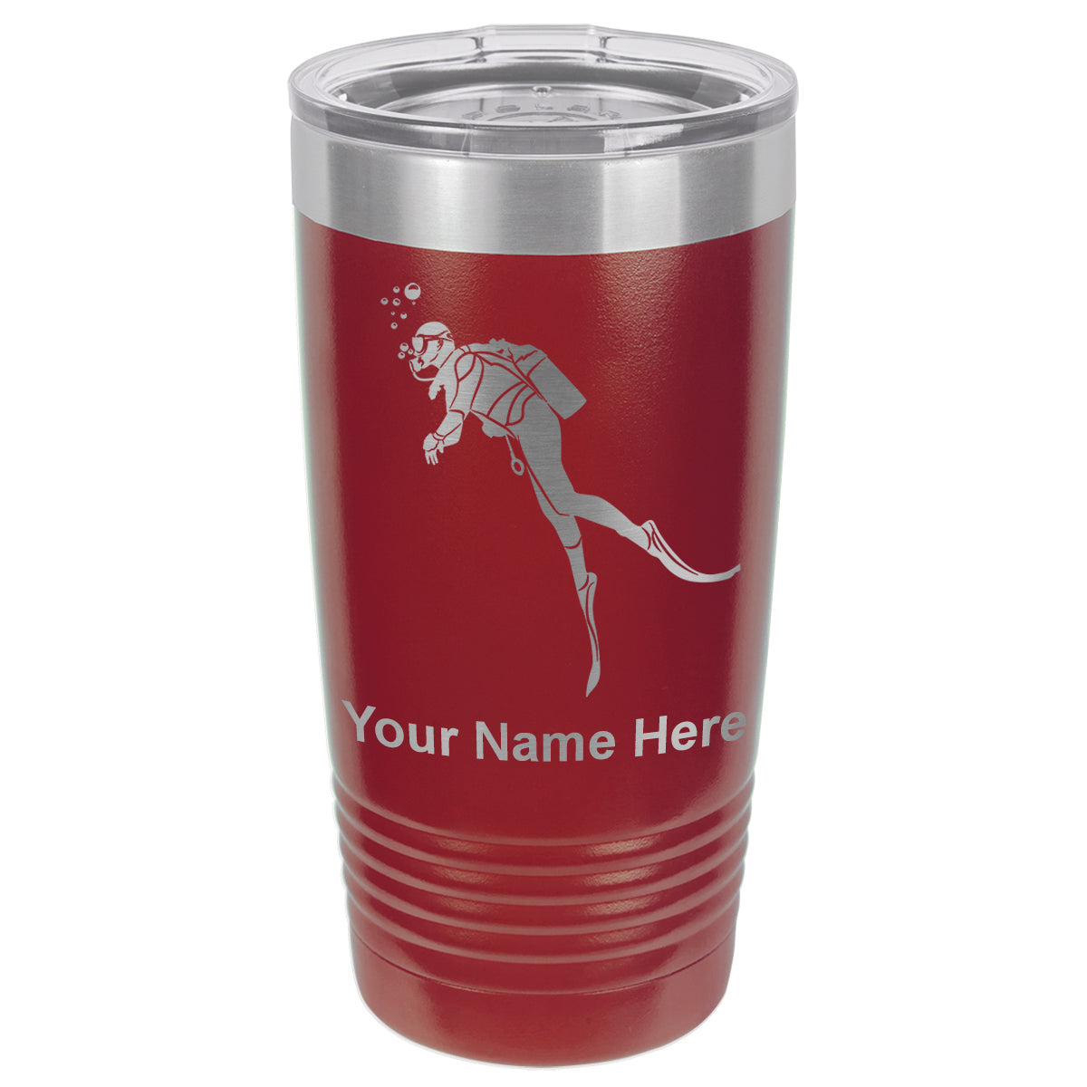 20oz Vacuum Insulated Tumbler Mug, Scuba Diver, Personalized Engraving Included