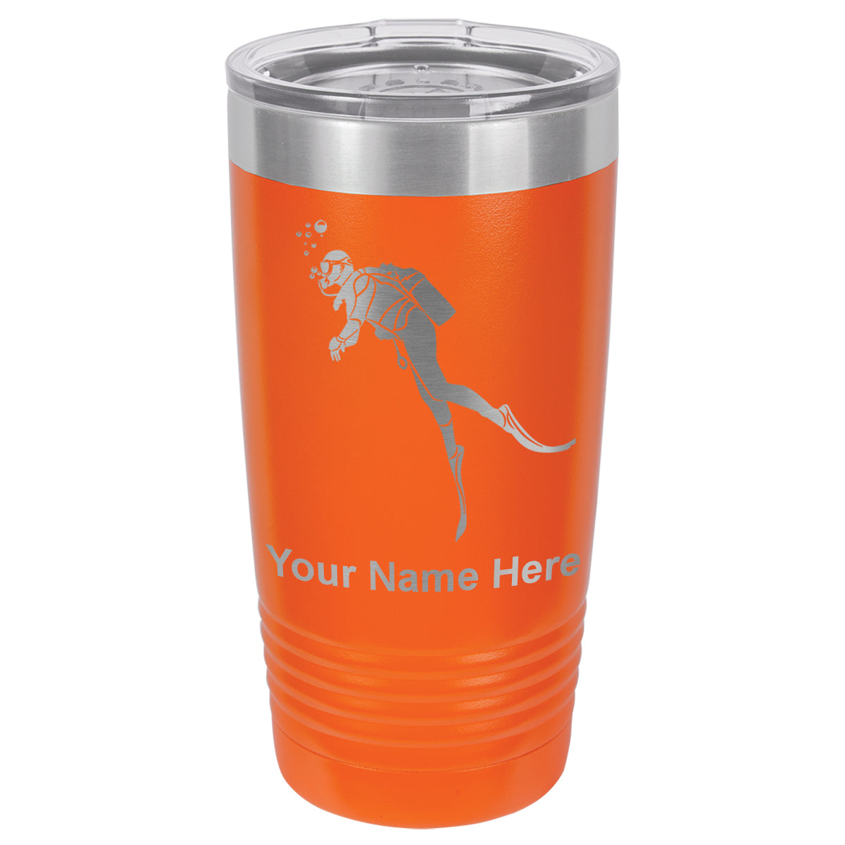 20oz Vacuum Insulated Tumbler Mug, Scuba Diver, Personalized Engraving Included
