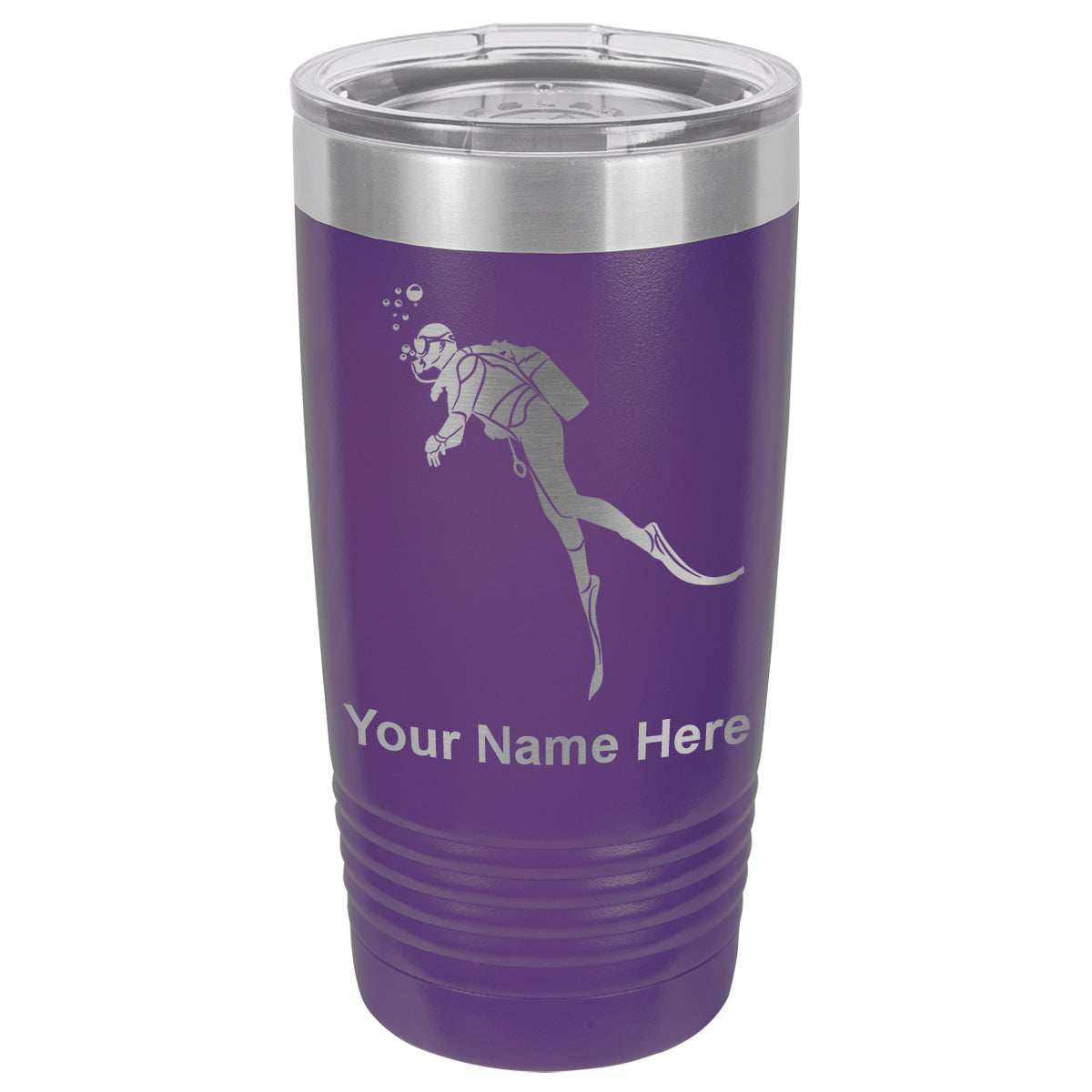 20oz Vacuum Insulated Tumbler Mug, Scuba Diver, Personalized Engraving Included