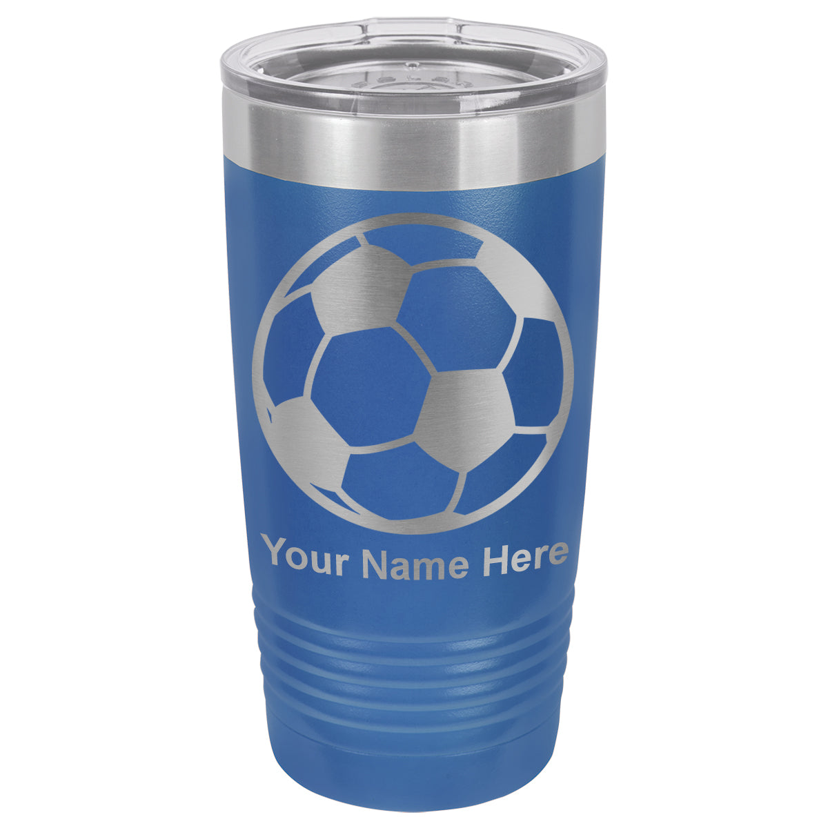 20oz Vacuum Insulated Tumbler Mug, Soccer Ball, Personalized Engraving Included