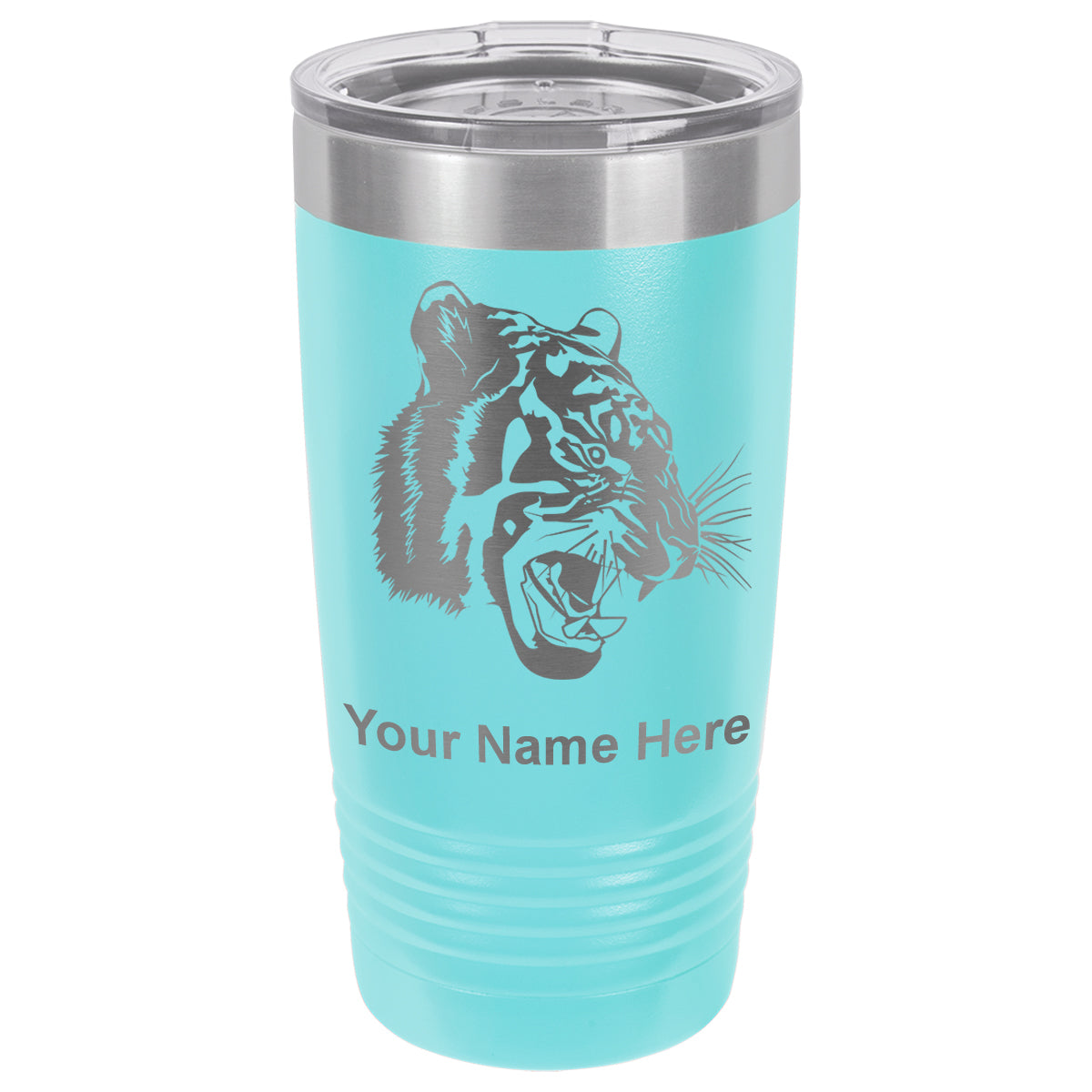 20oz Vacuum Insulated Tumbler Mug, Tiger Head, Personalized Engraving Included