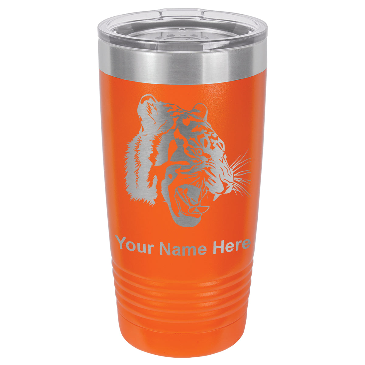20oz Vacuum Insulated Tumbler Mug, Tiger Head, Personalized Engraving Included