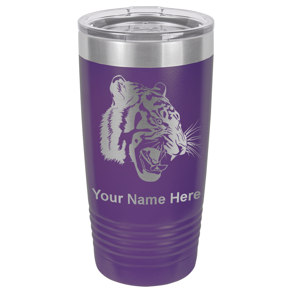 20oz Vacuum Insulated Tumbler Mug, Tiger Head, Personalized Engraving Included