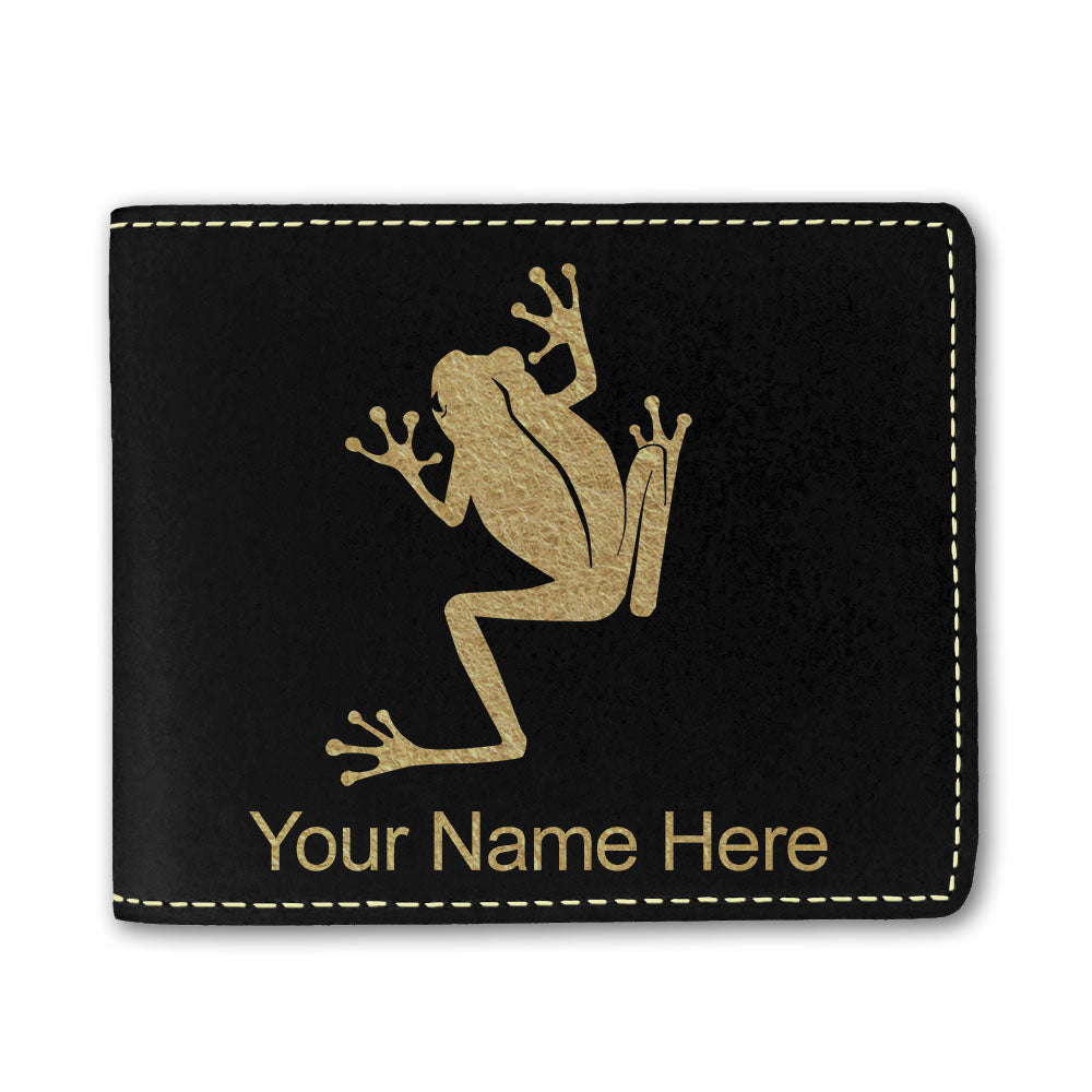 Faux Leather Bi-Fold Wallet, Tree Frog, Personalized Engraving Included