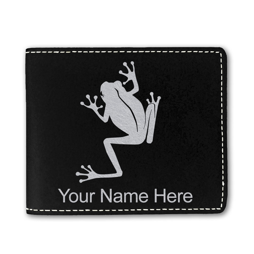 Faux Leather Bi-Fold Wallet, Tree Frog, Personalized Engraving Included