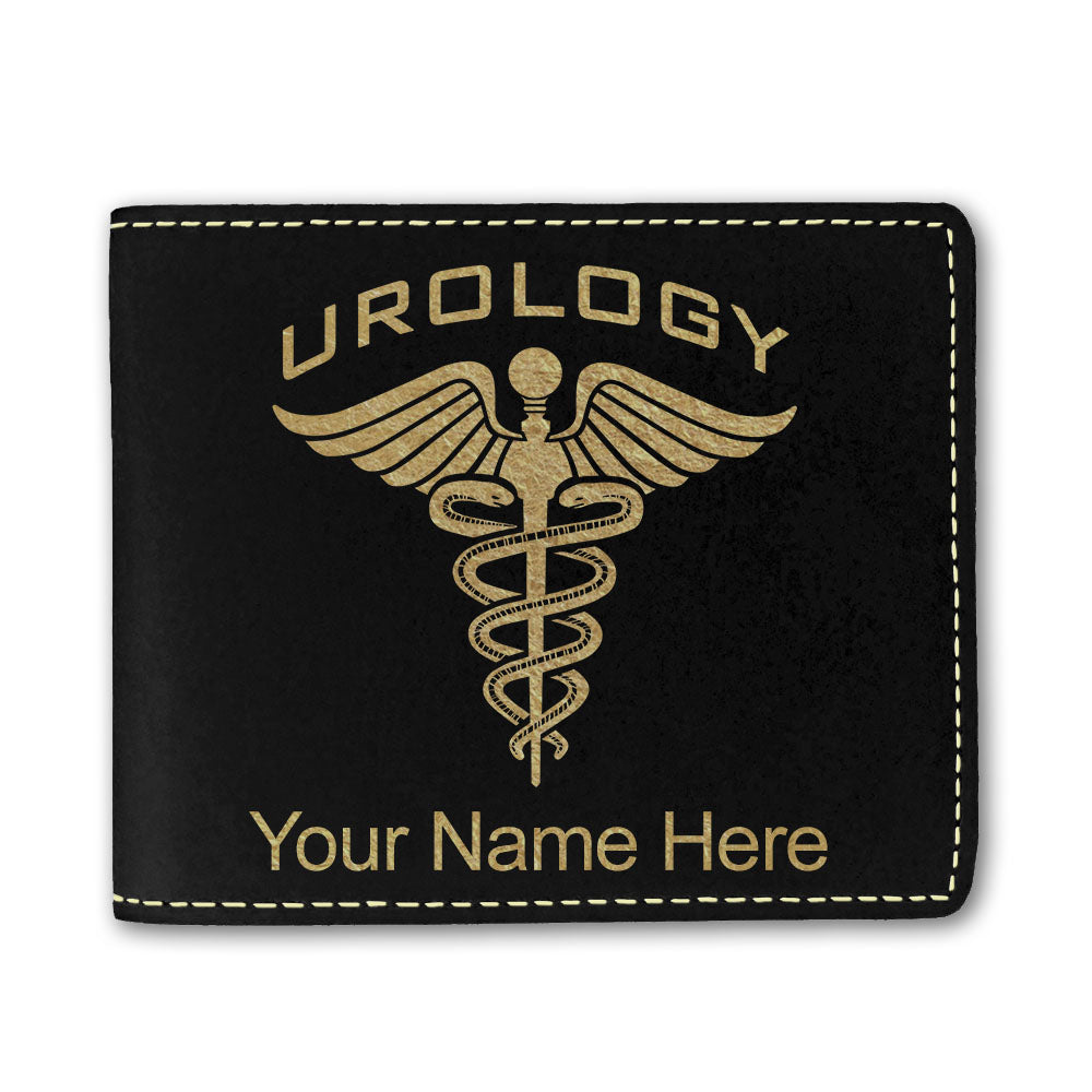 Faux Leather Bi-Fold Wallet, Urology, Personalized Engraving Included
