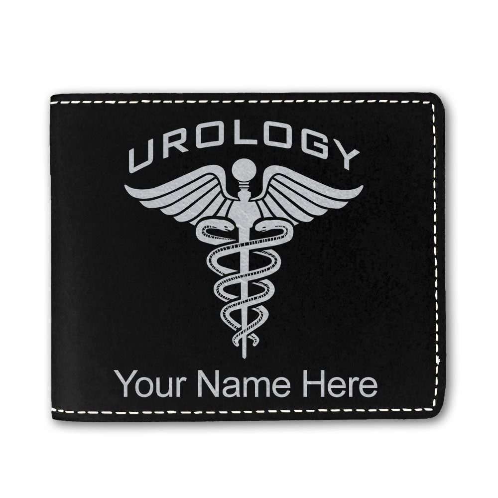 Faux Leather Bi-Fold Wallet, Urology, Personalized Engraving Included