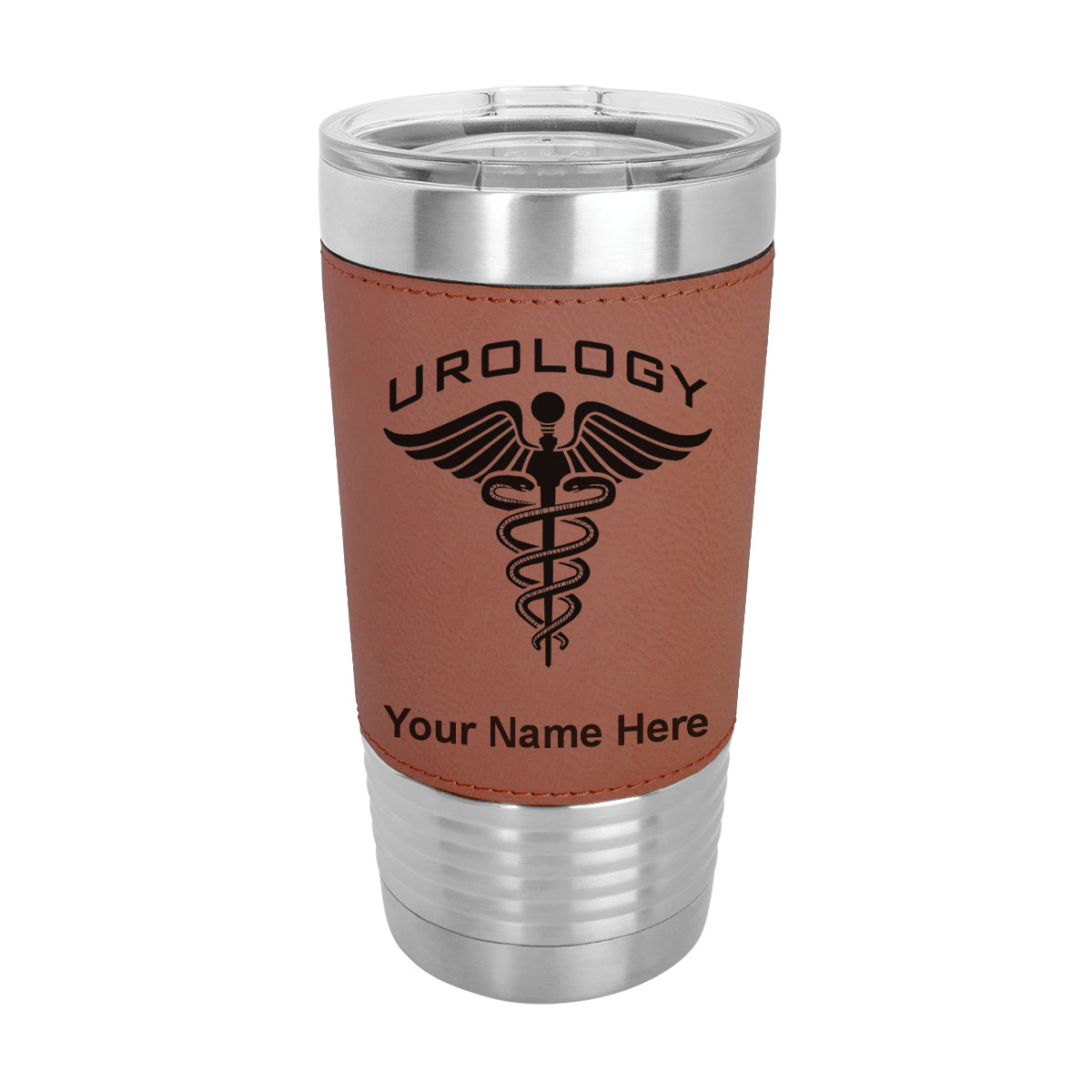20oz Faux Leather Tumbler Mug, Urology, Personalized Engraving Included