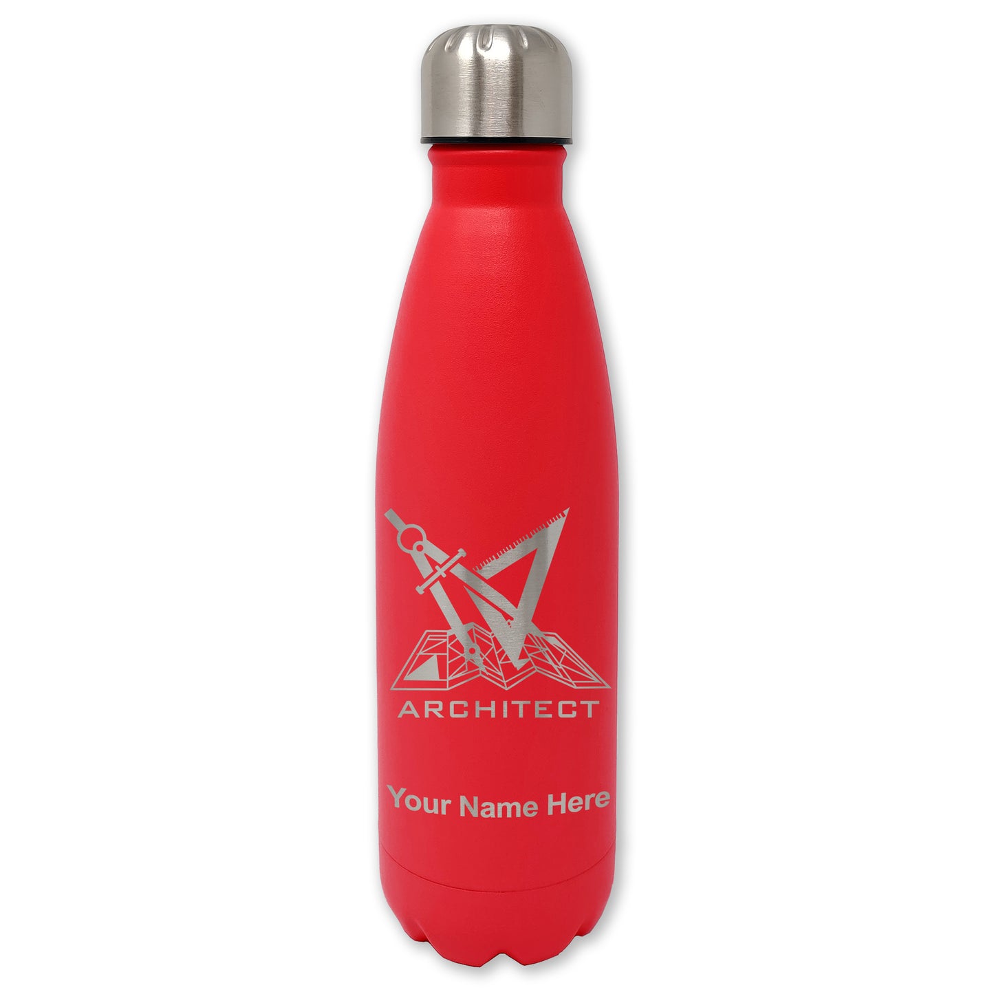 LaserGram Double Wall Water Bottle, Architect Symbol, Personalized Engraving Included