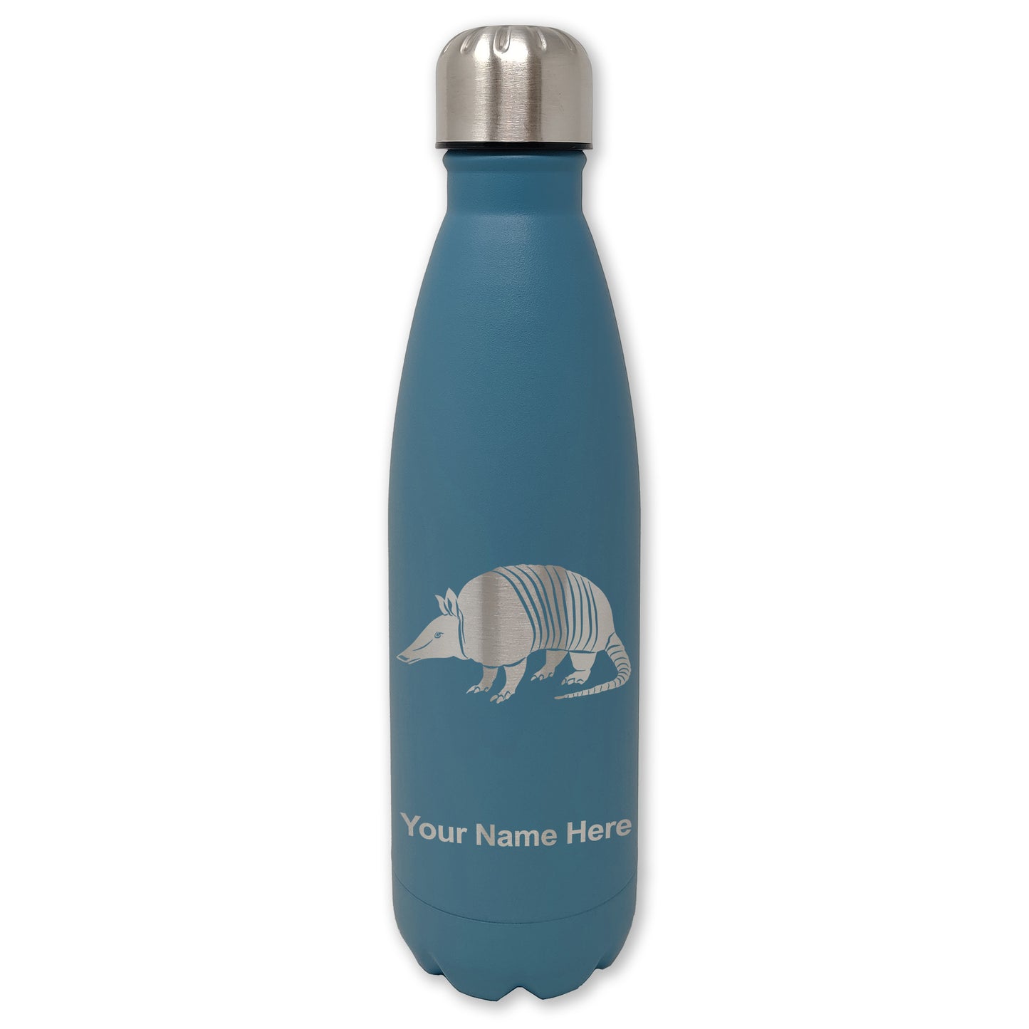 LaserGram Double Wall Water Bottle, Armadillo, Personalized Engraving Included