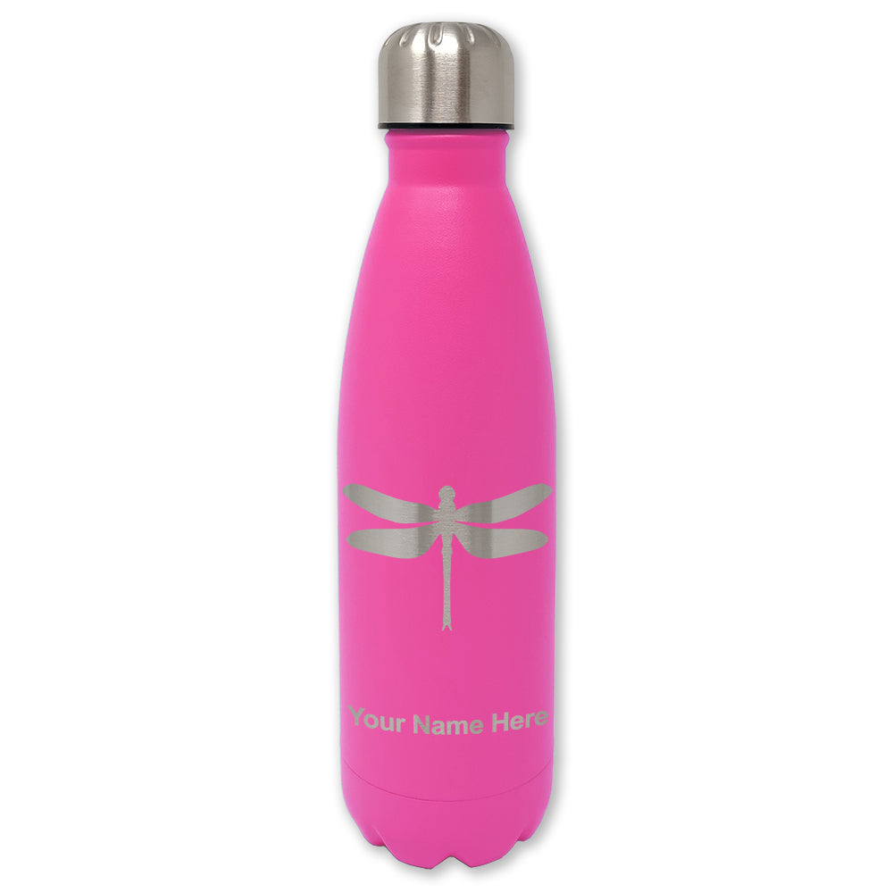LaserGram Double Wall Water Bottle, Dragonfly, Personalized Engraving Included
