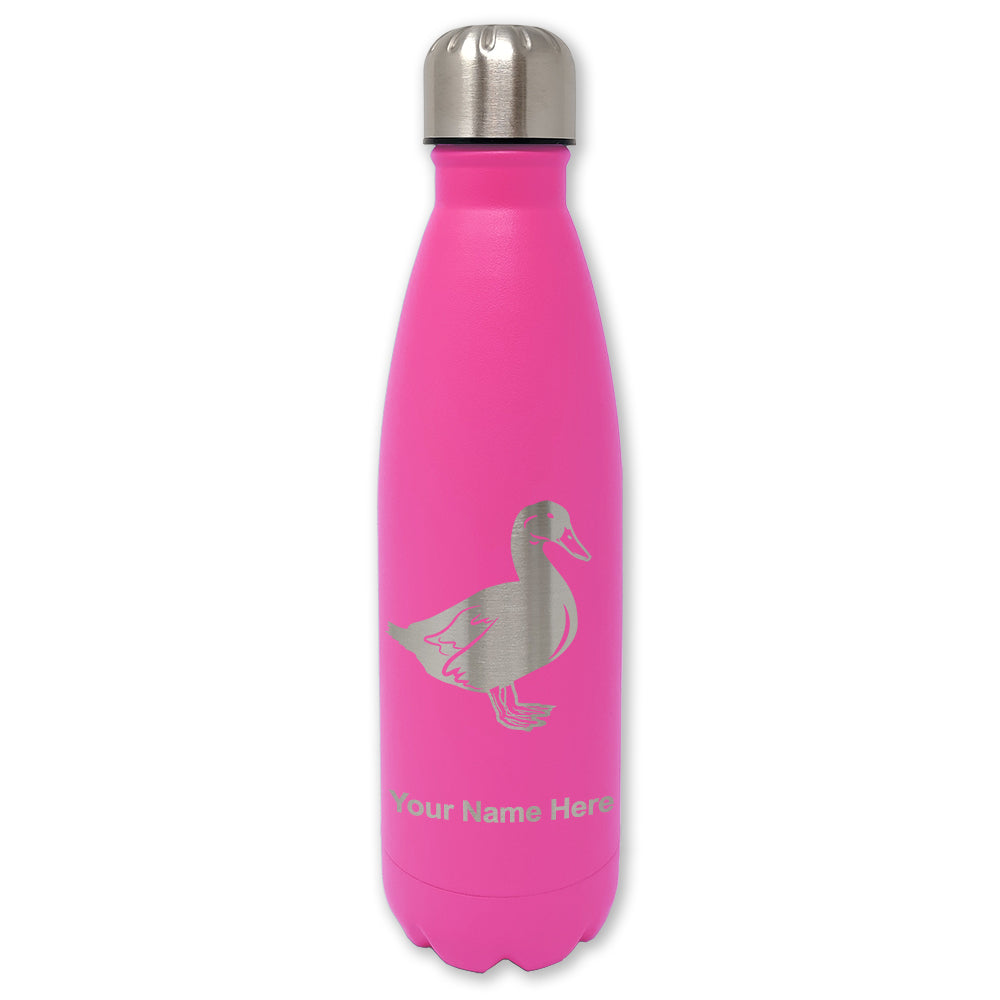 LaserGram Double Wall Water Bottle, Duck, Personalized Engraving Included