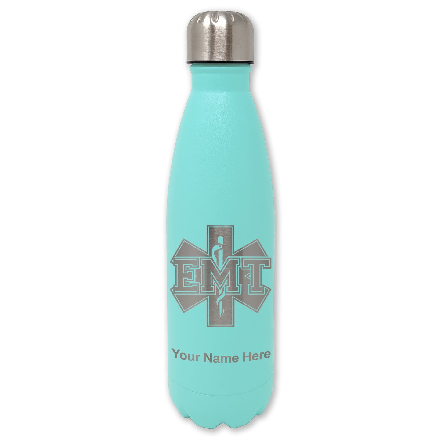 LaserGram Double Wall Water Bottle, EMT Emergency Medical Technician, Personalized Engraving Included