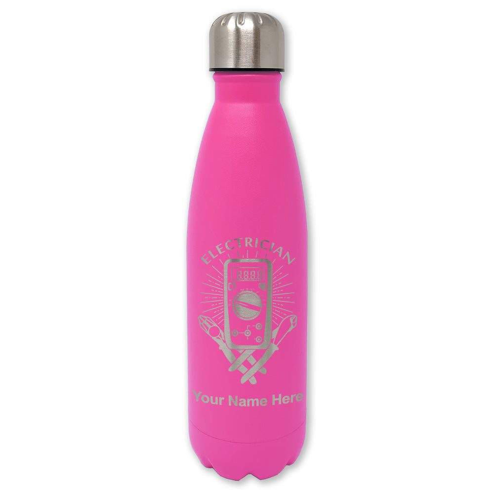 LaserGram Double Wall Water Bottle, Electrician, Personalized Engraving Included