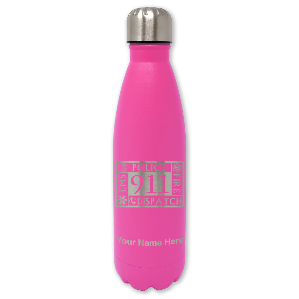 LaserGram Double Wall Water Bottle, Emergency Dispatcher 911, Personalized Engraving Included