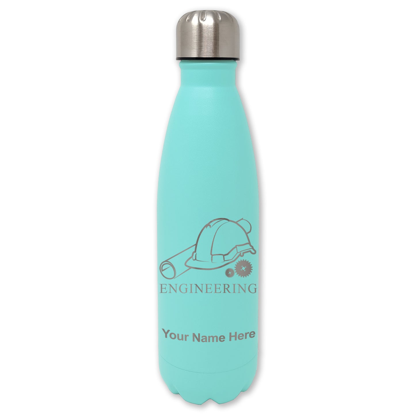 LaserGram Double Wall Water Bottle, Engineering, Personalized Engraving Included