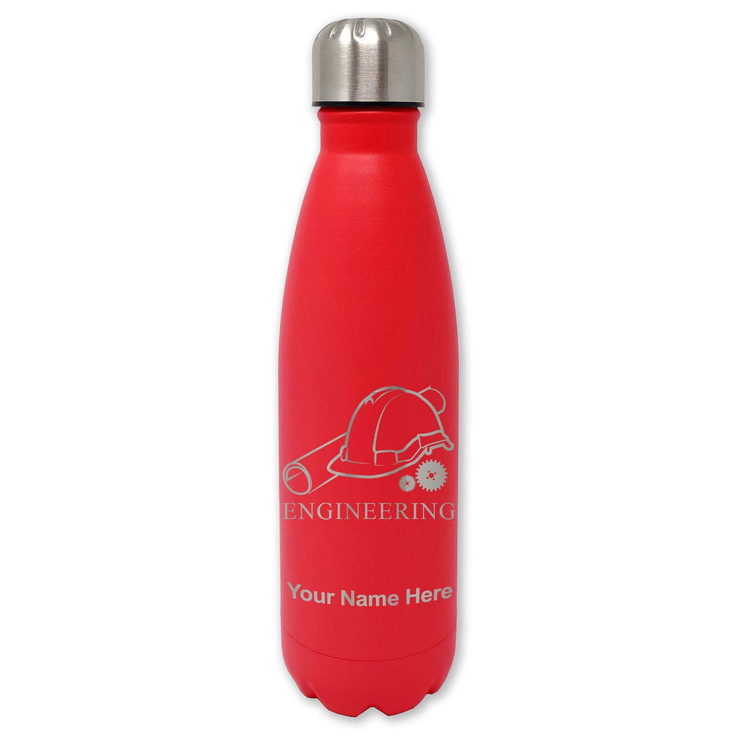 LaserGram Double Wall Water Bottle, Engineering, Personalized Engraving Included